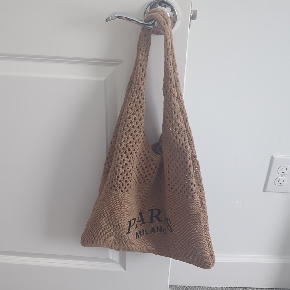 Brown Mesh Tote Bag - Picture 7 of 7